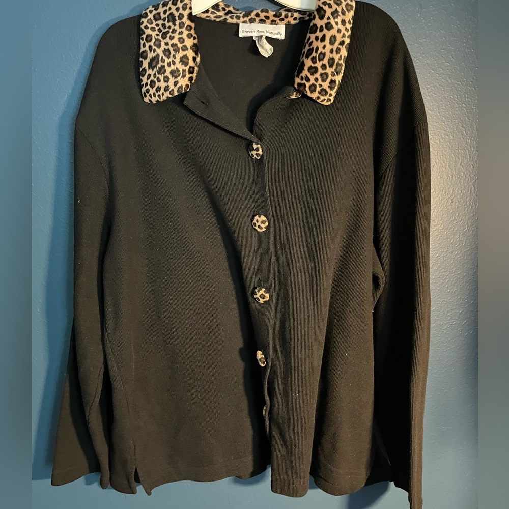Vintage Steven Ross, Naturally Leopard Print Button Down